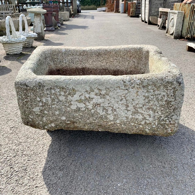 Early 19th Century Cornish Granite Trough with Unusual Dressed Corner  Supports (GT-146) SOLD